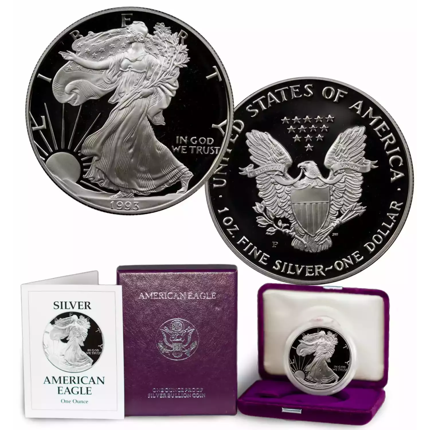 1993 1oz Silver Eagle  Proof - with Original Govt Packaging 