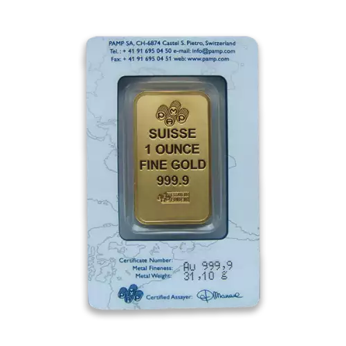 1oz PAMP Gold Bar - Suisse Repeater