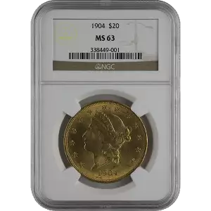 Liberty Head $20 (1849 - 1907) - NGC - MS63